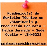 Académico(a) de Admisión Técnico en Veterinaria y Producción Pecuaria – Media Jornada – Sede Ovalle – [IW-322]