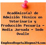 Académico(a) de Admisión Técnico en Veterinaria y Producción Pecuaria – Media Jornada – Sede Ovalle