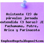 Asistente (2) de párvulos jornada extendida (3 horas) JI Pachamama, Putre, Arica y Parinacota