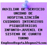 AUXILIAR DE SERVICIO UNIDAD DE HOSPITALIZACIÓN CUIDADOS INTENSIVOS PSIQUIÁTRICOS INFANTO-JUVENIL EN SISTEMA DE CUARTO TURNO