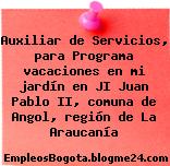 Auxiliar de Servicios, para Programa vacaciones en mi jardín en JI Juan Pablo II, comuna de Angol, región de La Araucanía