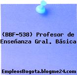 (BBF-538) Profesor de Enseñanza Gral. Básica
