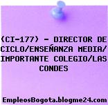 (CI-177) – DIRECTOR DE CICLO/ENSEÑANZA MEDIA/ IMPORTANTE COLEGIO/LAS CONDES