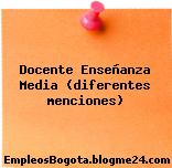 Docente Enseñanza Media (diferentes menciones)