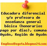 Educadora diferencial y/o profesora de enseñanza general básica (honorarios pago por días), comuna Aysén, Región de Aysén