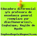 Educadora diferencial y/o profesora de enseñanza general reemplazo por días(honorarios), Coyhaique, Región de Aysén