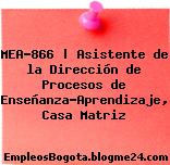 MEA-866 | Asistente de la Dirección de Procesos de Enseñanza-Aprendizaje, Casa Matriz