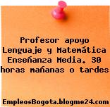 Profesor apoyo Lenguaje y Matemática Enseñanza Media. 30 horas mañanas o tardes