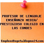 PROFESOR DE LENGUAJE ENSEÑANZA MEDIA/ PRESTIGIOSO COLEGIO EN LAS CONDES