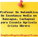 Profesor De Matemática De Enseñanza Media en Rancagua, Cachapoal para Escuela Agricola Cristo Obrero