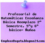 Profesor(a) de Matemáticas Enseñanza Básica Reemplazo 2° Semestre, 5°y 6° básico- Ñuñoa