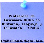Profesores de Enseñanza Media en Historia, Lenguaje y Filosofía – (P416)