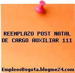REEMPLAZO POST NATAL DE CARGO AUXILIAR 111