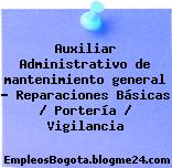 Auxiliar Administrativo de mantenimiento general Reparaciones Básicas Portería Vigilancia