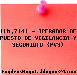 (LM.714) – OPERADOR DE PUESTO DE VIGILANCIA Y SEGURIDAD (PVS)