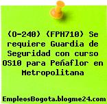(O-240) (FPH710) Se requiere Guardia de Seguridad con curso OS10 para Peñaflor en Metropolitana