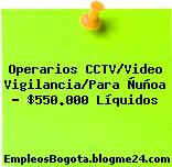 Operarios CCTV/Video Vigilancia/Para Ñuñoa – $550.000 Líquidos